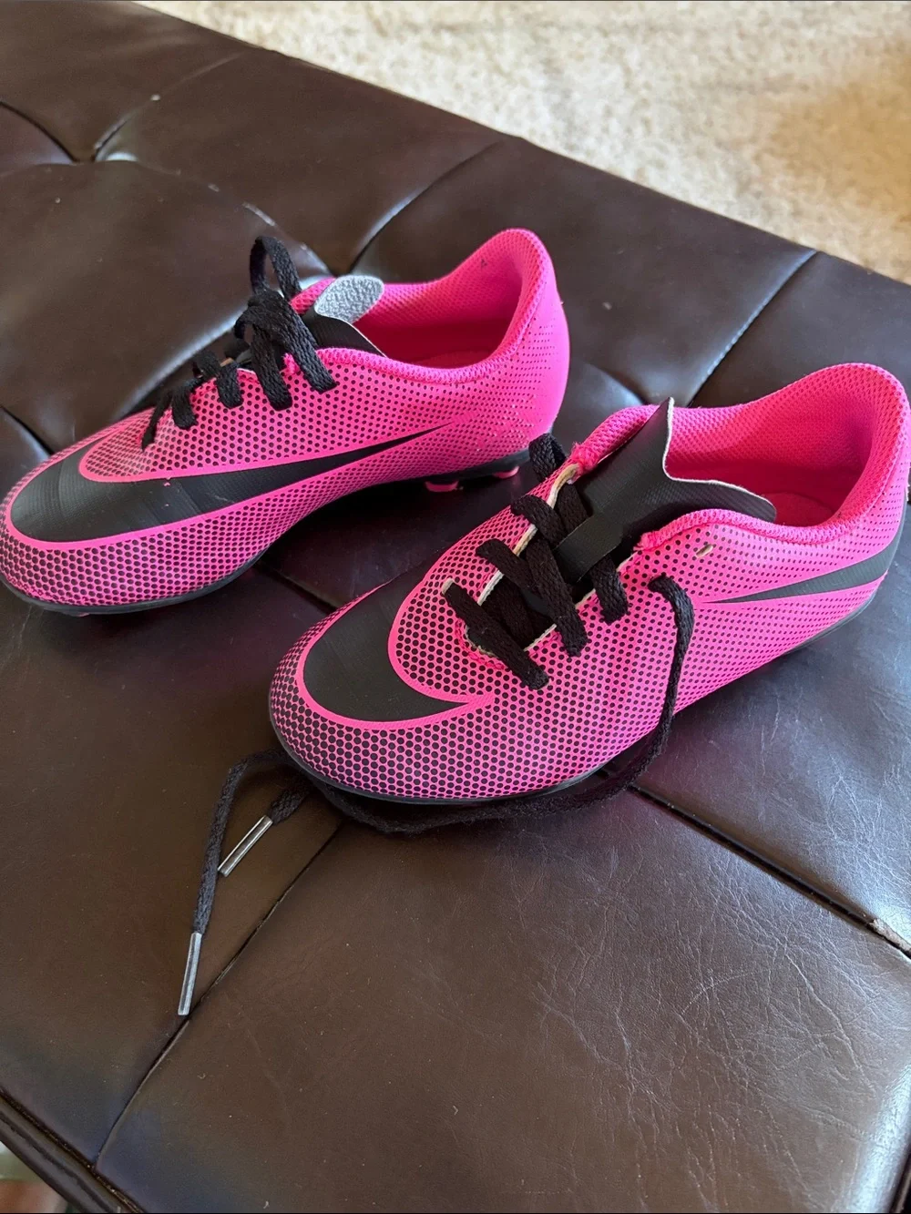 Nike Kids Hot Pink and Black Cleats